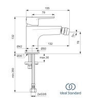 MEDIDAS MONOMANDO BIDE CERAFINE O IDEAL STANDARD